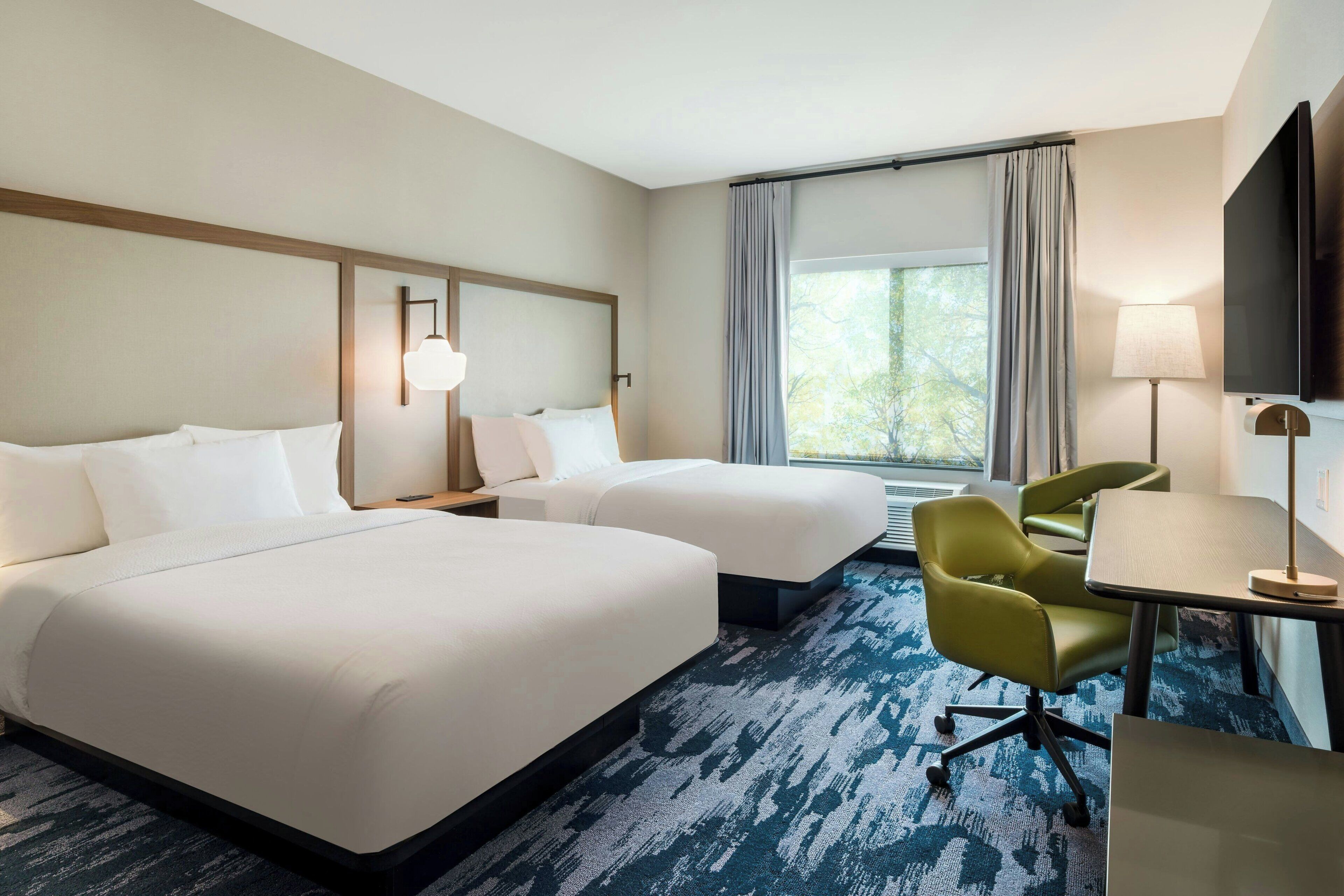 Standard Room, 2 Queen Beds (View) | Blackout drapes, iron/ironing board, bed sheets