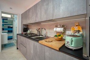Fridge, oven, stovetop, dishwasher