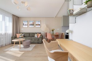 Apartment, 1 Bedroom, Balcony | 1 bedroom, desk, laptop workspace, bed sheets - Apartment Center of Katowice by Renters (Katowice)