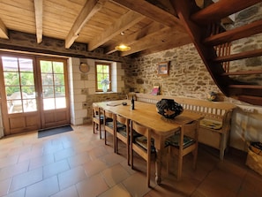 Dining - "Gite Merlot" -a spacious, comfortable 5-bedroom countryhouse in French Dordogne (Saint-Saud-Lacoussière)