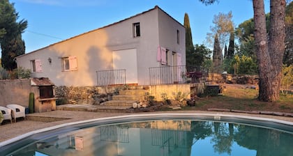 Charming house with swimmingpool and large private garden.