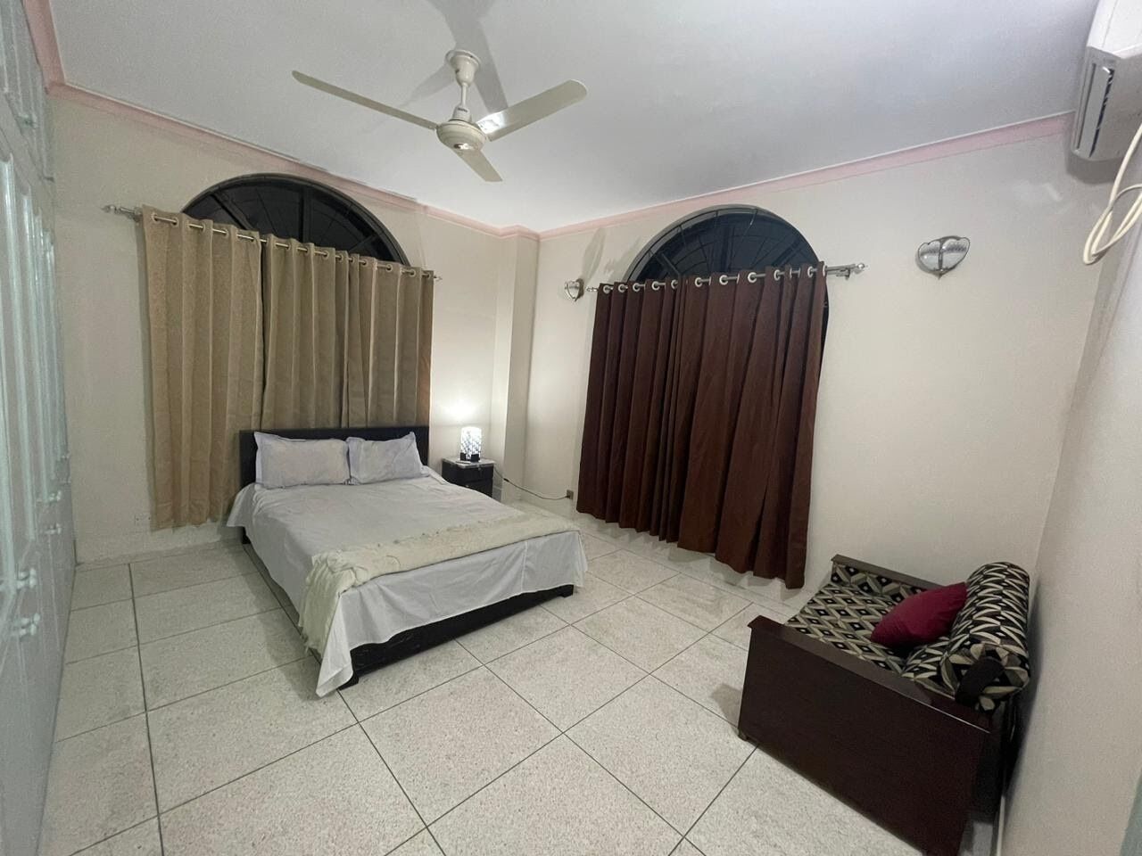 1 bedroom, blackout curtains, soundproofing, iron/ironing board