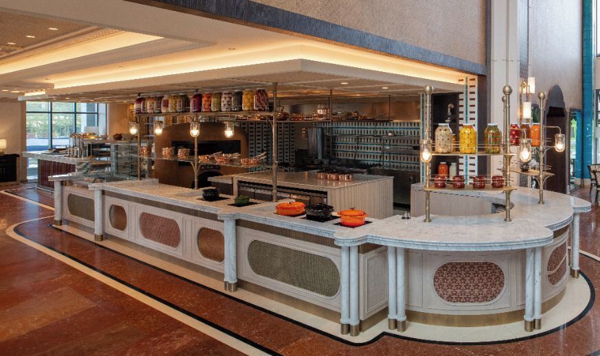 Buffet breakfast for a fee on weekends