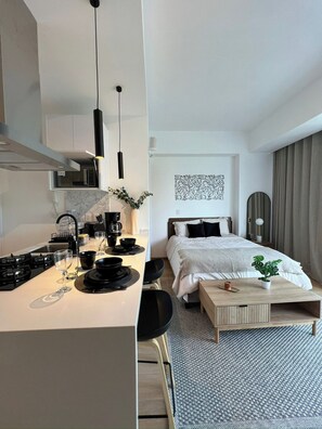 Apartemen, balkon (402) | Wi-Fi gratis dan seprai linen