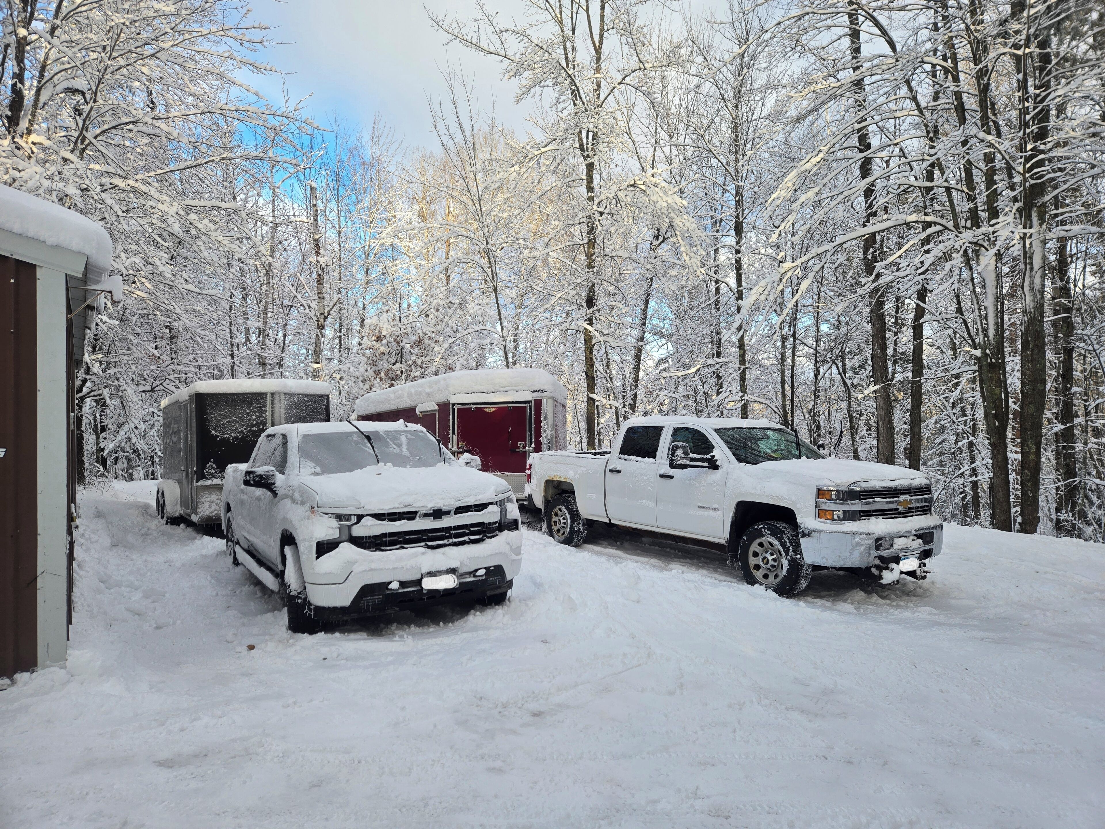 Plenty of space for snowmobile trailers & gear
