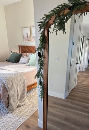 1 bedroom, desk, iron/ironing board, travel crib