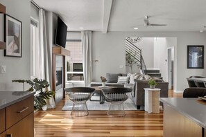 Smart TV, fireplace, offices