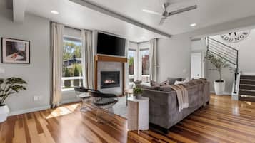 Smart TV, caminetto, studio