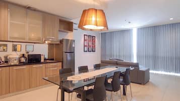Apartment | Private kitchen | Fridge, microwave, stovetop, rice cooker