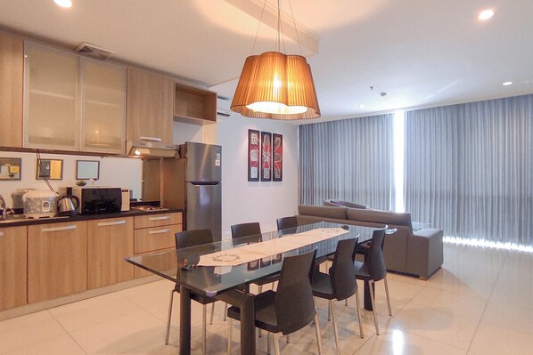 Apartment | Private kitchen | Fridge, microwave, stovetop, rice cooker