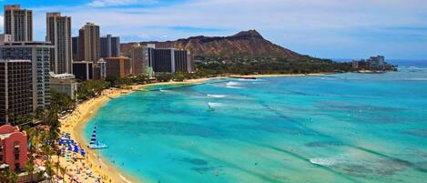 Sun-loungers, beach towels