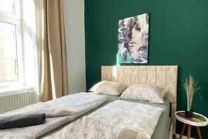 1 bedroom, iron/ironing board, bed sheets