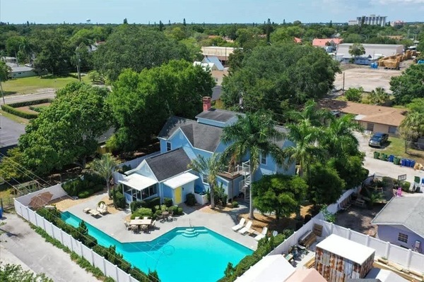 Large private, salt water pool with plenty of room to play even includes a lap lane for those wishing to exercise or stretch while on vacation.