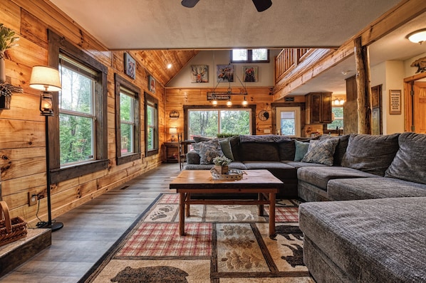 Smart TV, fireplace - Ladybug Lodge - Hot Tub, Fire Pit, Pool Table (Cosby)