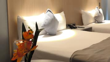 Executive Studio, 2 Double Beds, Balcony, Pool View | In-room safe, blackout drapes, soundproofing, iron/ironing board