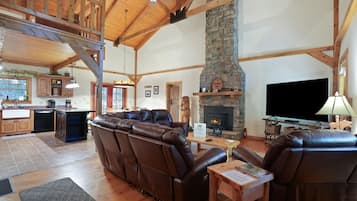 TV, lareira, DVD player