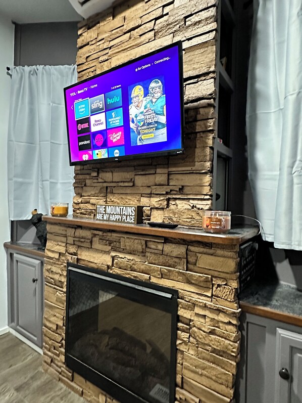 Interior - Mountain Dreams, up to date camper with WiFi & fireplace (Cosby)