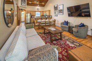 TV, fireplace - Ski In/ Ski Out, Wood Burning Fireplace, Great Location (Big Sky)