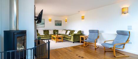 Télévision, cheminée