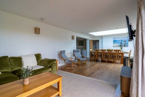 TV, fireplace - Pebbles Rest  -  a bungalow  that sleeps 11 guests  in 5 bedrooms (Croyde)