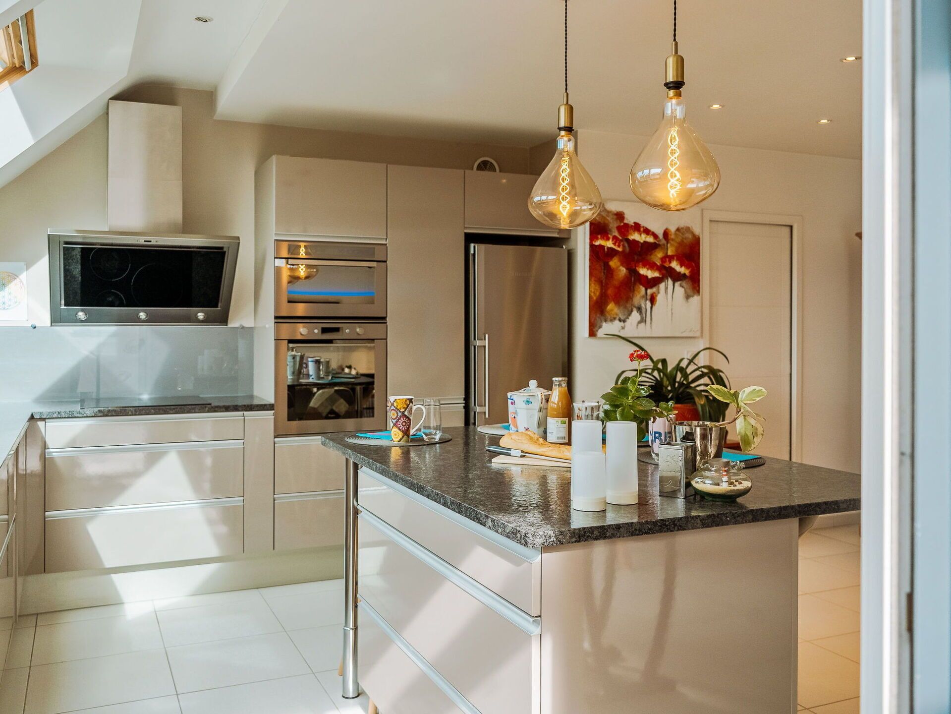 Microwave, oven, dishwasher, high chair