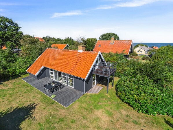 Relax on the spacious deck with panoramic views of the surrounding landscape.