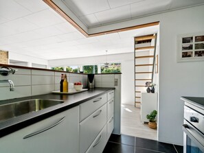 Fridge, dishwasher, cookware/dishes/utensils