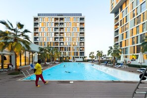 Pool - Modern 1BR Dania 1 Apartment with Private Balcony (Dubai)