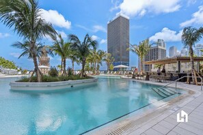 Outdoor pool - Skyline Serenity, Spa, Pool & Balcony Views (Miami)