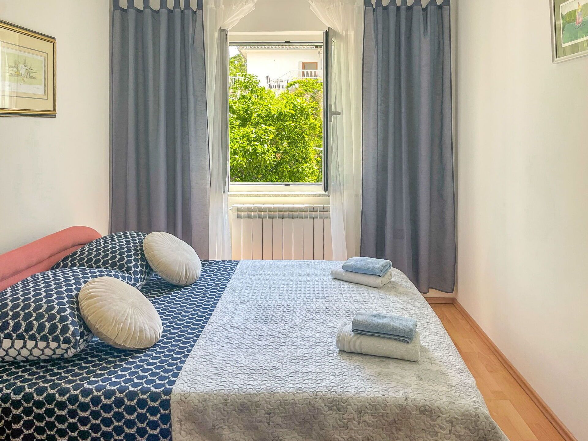 Property, Window, Building, Comfort, Azure, Textile, Bed Frame, Curtain, Wood, House