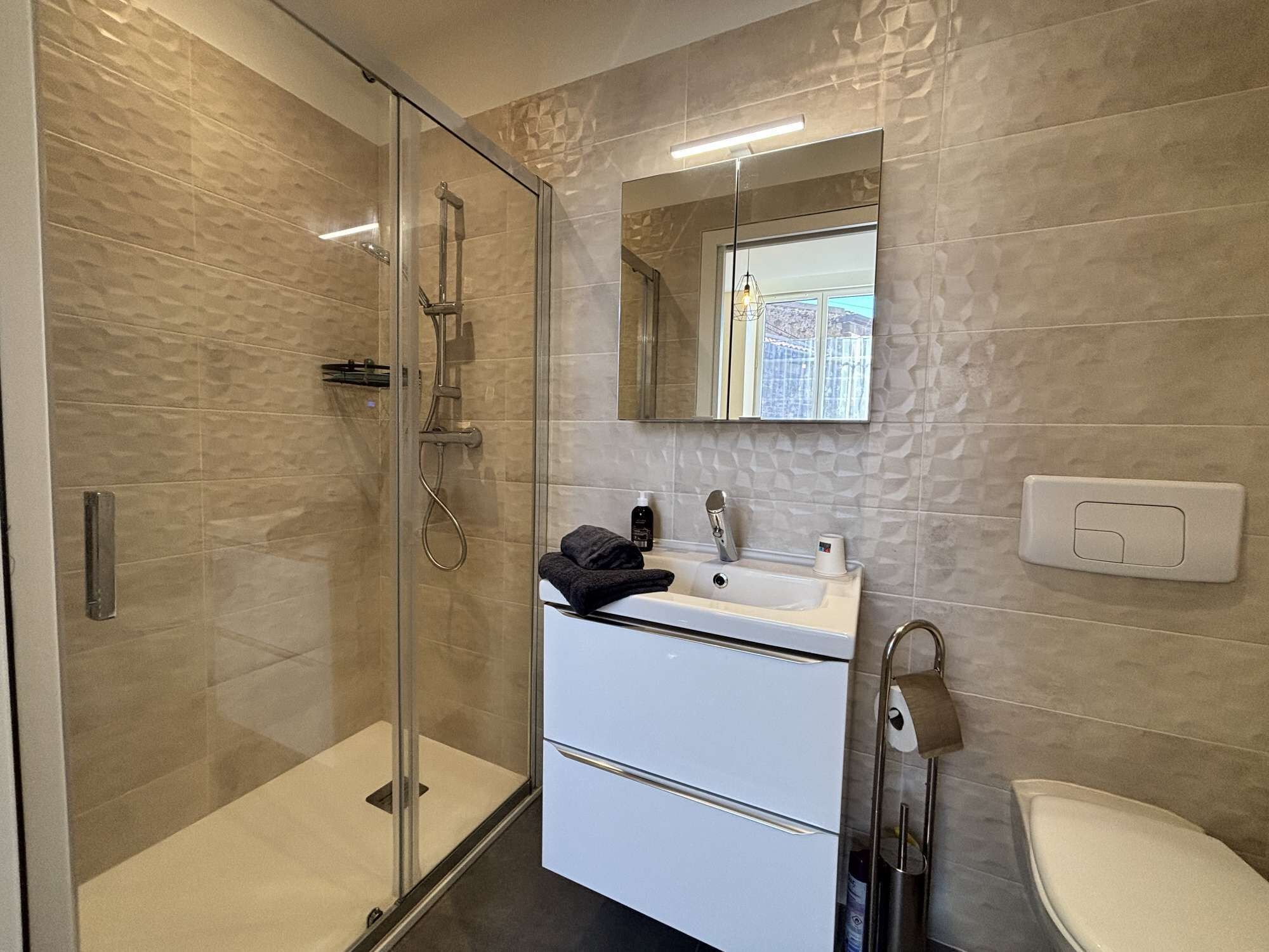 淋浴设施、吹风机、毛巾