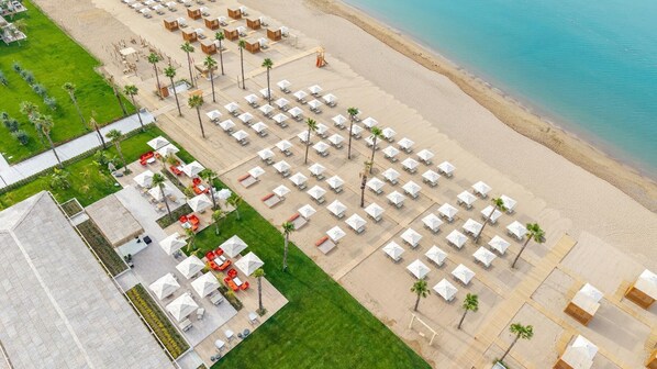 Private beach, beach cabanas, sun-loungers, beach umbrellas