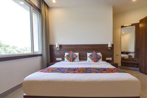 Lakens van Egyptisch katoen, luxe beddengoed, een kluis op de kamer
