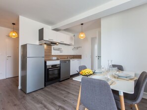 Microwave, oven, dishwasher, high chair