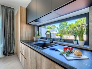 Microwave, oven, dishwasher, high chair