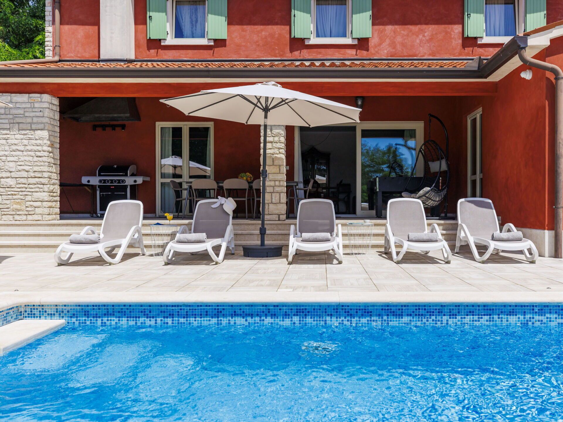Water, Furniture, Property, Window, Azure, Blue, Outdoor Furniture, Swimming Pool, Chair, Shade