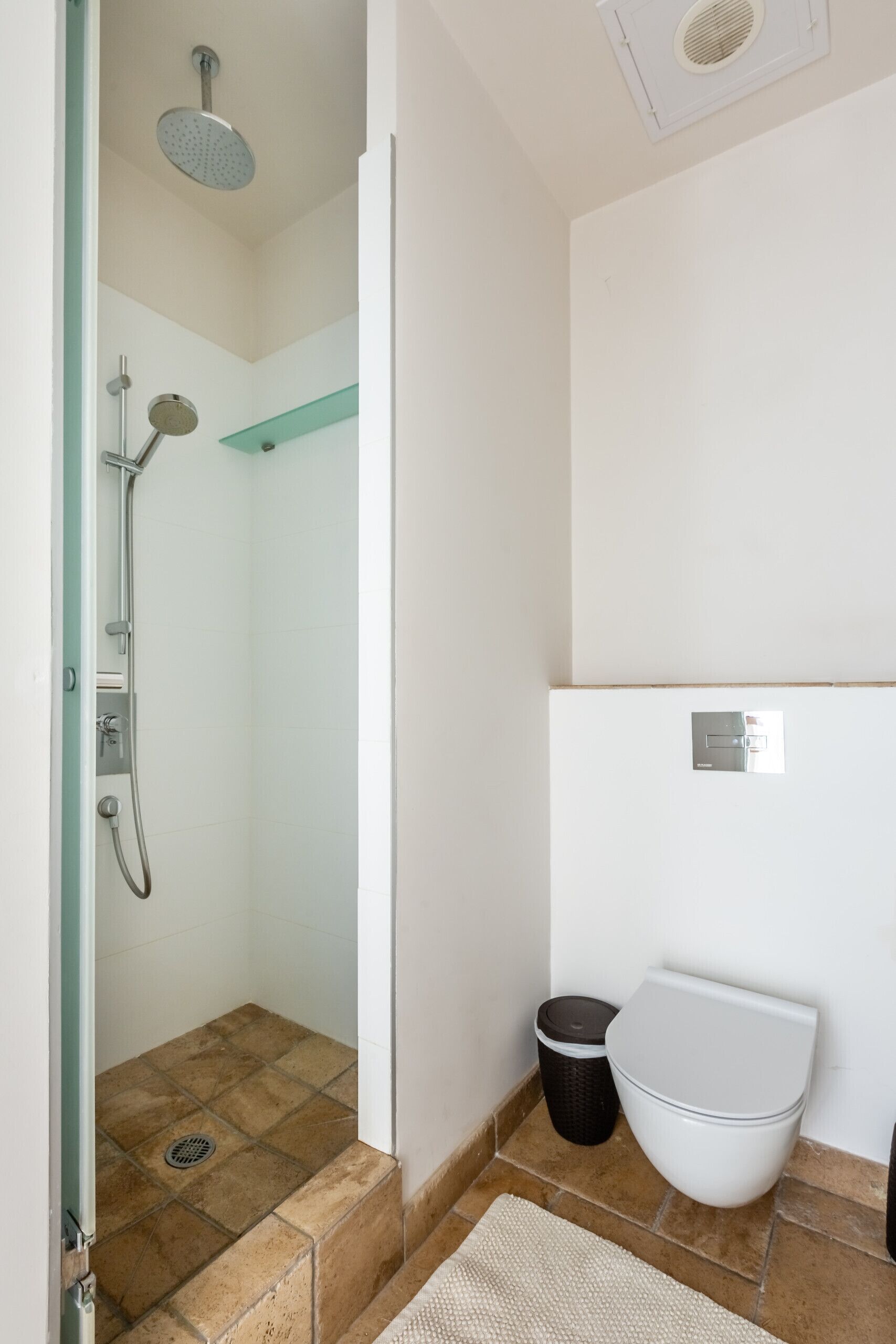 Ducha, secador de pelo y toallas