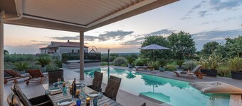 Modern villa Serena with pool,beautiful garden,quiet location,panoramic sea view