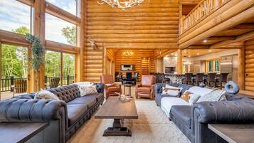 Smart TV, fireplace, foosball, stereo
