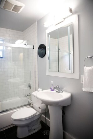 Hair dryer, towels