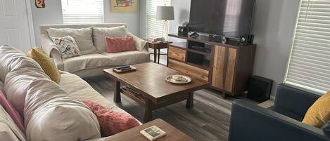 Smart TV, DVD player, books