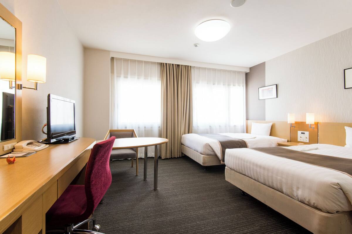 Desk, blackout curtains, iron/ironing board, free WiFi