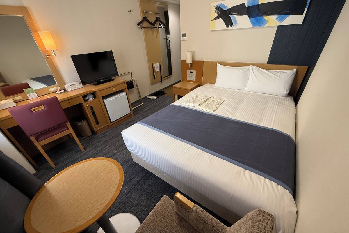 Desk, blackout curtains, iron/ironing board (on request), free WiFi