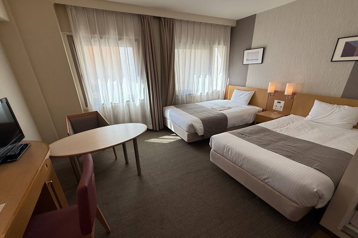 Desk, blackout curtains, iron/ironing board (on request), free WiFi