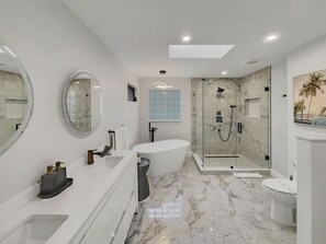 Hair dryer, towels