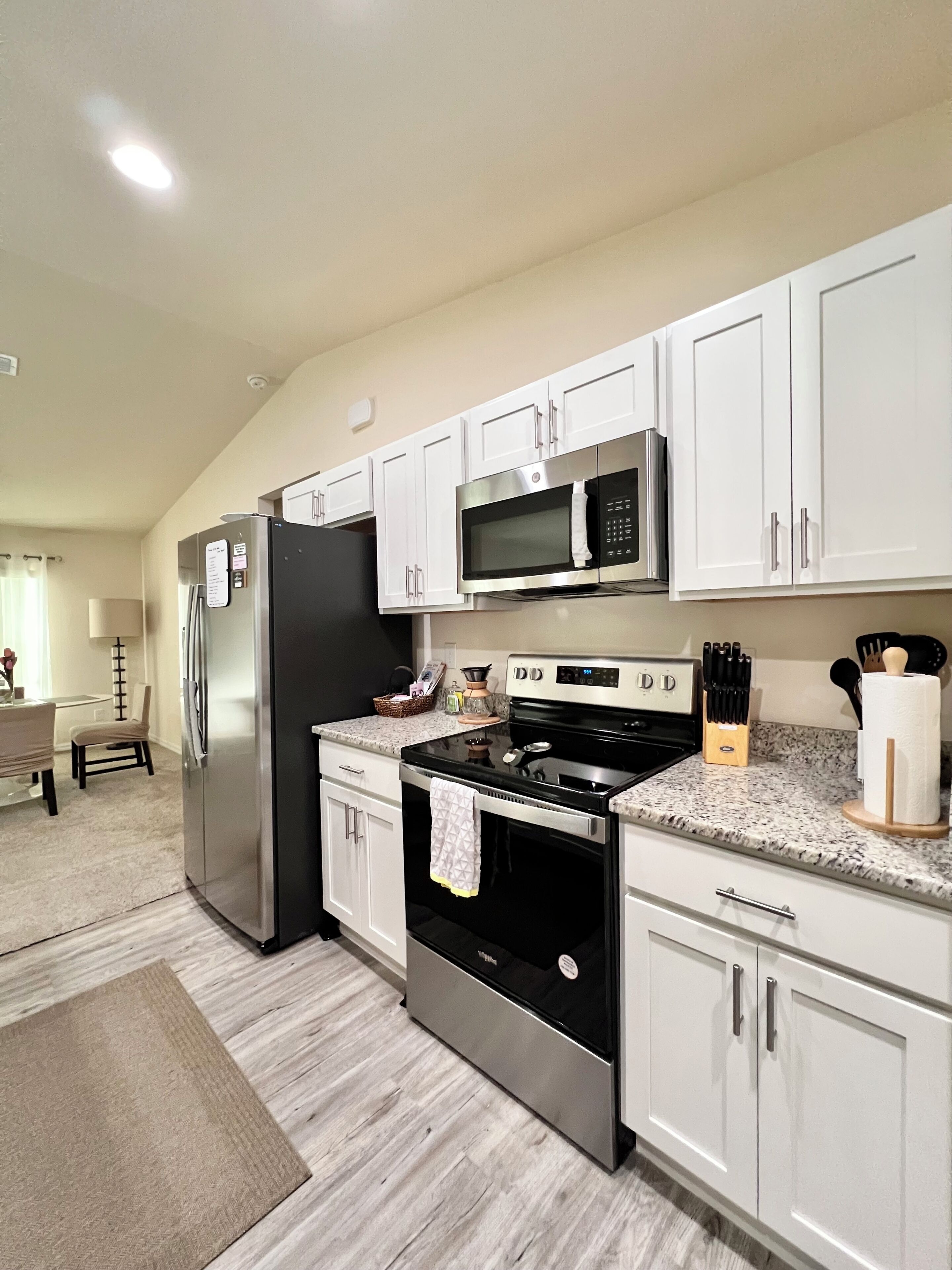 Microwave, oven, stovetop, dishwasher