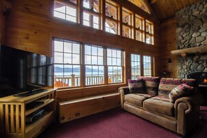 Luxury Cabin, 1 Bedroom, Lake View | Living area | 42-inch Smart TV with digital channels, DVD player, streaming services