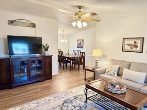 Smart TV, books, stereo