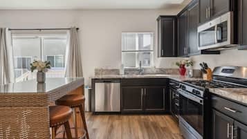 Microwave, oven, stovetop, dishwasher