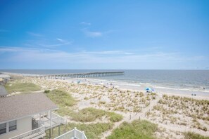 On the beach - Ollie's Point: Spectacular Oceanfront Home With Pool and Elevator (Oak Island)